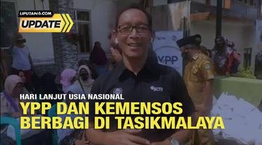 Memperingati Hari Lansia, bersama Kementerian Sosial, YPP SCTV-Indosiar membagikan ribuan paket sembako di Tasikmalaya.