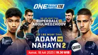 Saksikan siaran langsung ONE Friday Fights 116 di Vidio. Jangan ketinggalan nonton pertarungan dunia di ajang ONE Friday Fights 116 akhir pekan ini hanya di layanan OTT Vidio. (sum. doc vidio.com)