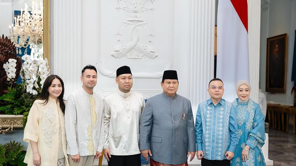 Potret Cantik Nagita Slavina Halal Bihalal di Istana Negara, Padukan Serba Lace dan Tas Chanel Rp84Jutaan