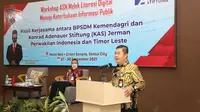Kepala BPSDM Kemendagri Teguh Setyabudi dalam pembukaan Workshop ASN Melek Literasi Digital Menuju Keterbukaan Informasi Publik di Bogor, Jawa Barat, Senin (27/9/2021).