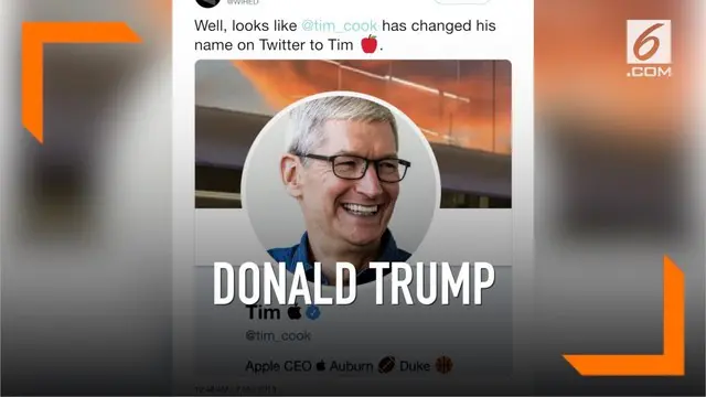 Donlad Trump kembali menjadi buah bibir warganet. Ia memanggiil CEO Appel Tim Cook menjadi Tim Apple.