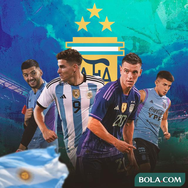 Timnas Argentina - Geronimo Rulli, Thiago Almada, Julian Alvarez, Lo Celso