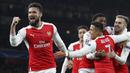Arsenal gagal lolos ke Liga Champions sejak musim 2016-17. Namun, The Gunners tercatat sebagai salah satu tim yang berhasil mengoleksi kemenangan terbanyak di babak 16 besar Liga Champions, yaitu 11 kali. (AFP/Ian Kington)