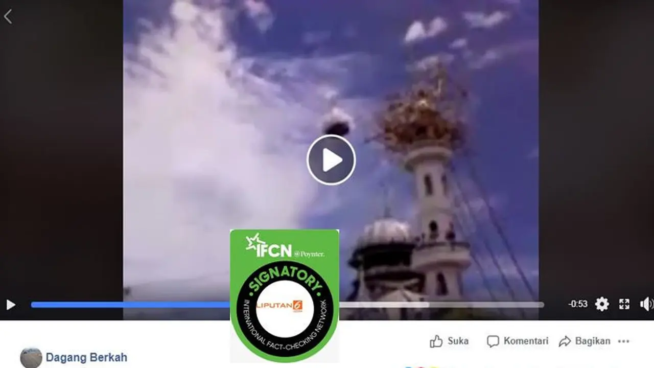 [Cek Fakta] Gambar Tangkapan Layar Video Kubah Masjid Terbang