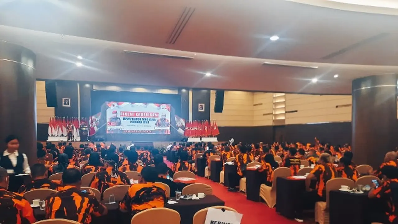 Anggota Pemuda Pancasila yang mengikuti kaderisasi selama beberapa hari di Pekanbaru.