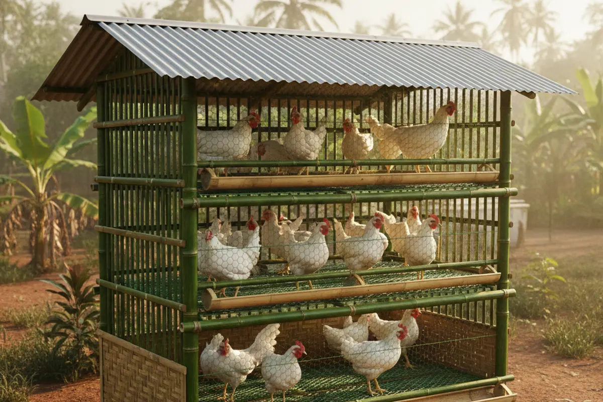 Desain Kandang Ayam Petelur Rumahan Inovatif. AI