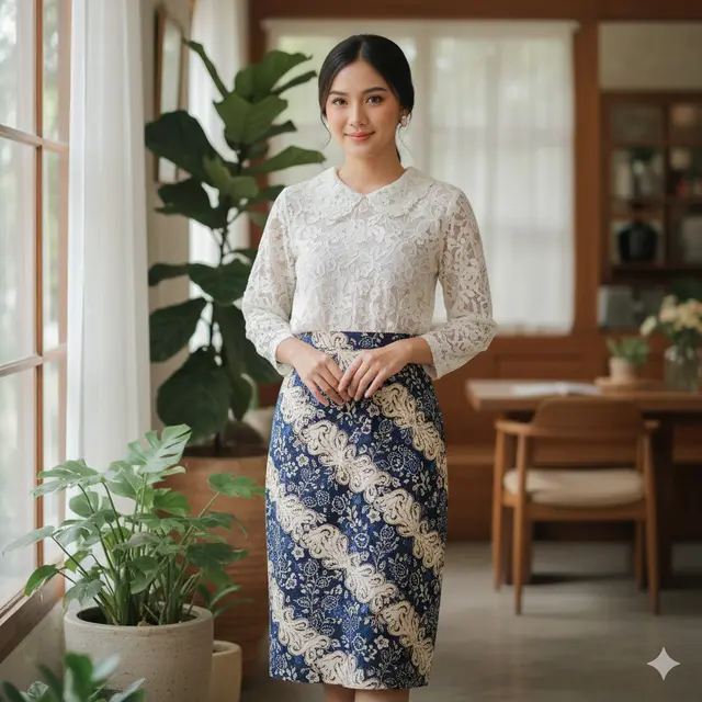Model Baju yang Cocok dengan Rok Batik Midi