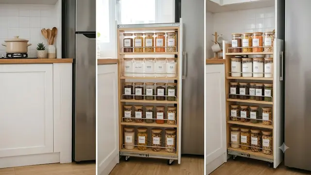 Ide Pantry Geser untuk Dapur Sempit (AI Generated)