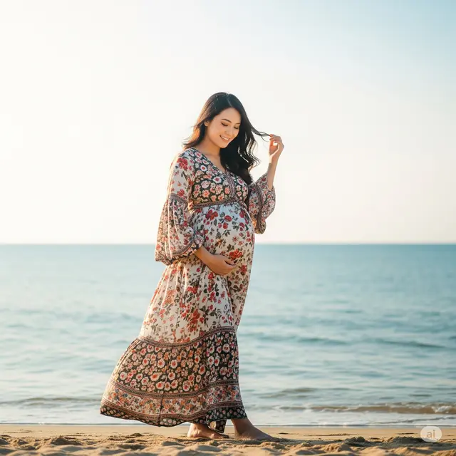 7 Inspirasi Outfit Ibu Hamil ke Pantai Terbaru 2025: Nyaman dan Stylish