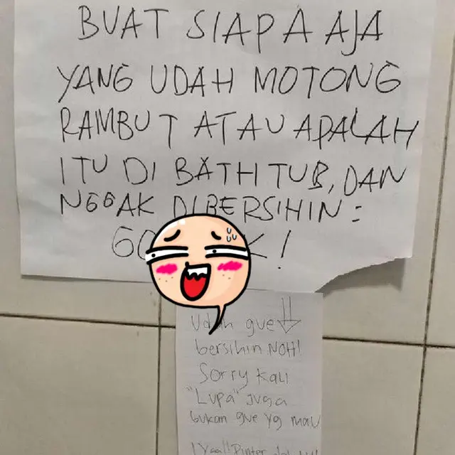 6 Tulisan Peringatan Jaga Kebersihan di Kos Ini Bikin Tepuk Jidat, Sering Diabaikan