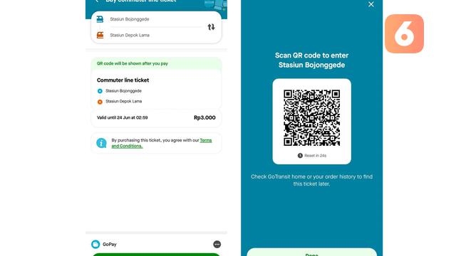 Membeli tiket KRL Commuter Line di aplikasi Gojek