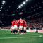 Eskpresi kebahagiaan sejumlah pemain MU setelah Patrick Dorgu mencetak gol ke gawang Newcastle United dalam lanjutan Liga Inggris 2025/2025 di Old Trafford, Sabtu (27/12/2025) dini hari WIB. (DOK. x/MU)