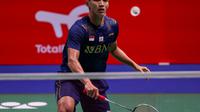 Tunggal putra Indonesia Jonatan Christie saat menghadapi Kanada pada laga kedua Grup C Piala Sudirman 2021 di Energia Areena, Vantaa, Finlandia, Senin, 27 September. (foto: BWF-Limited Access)