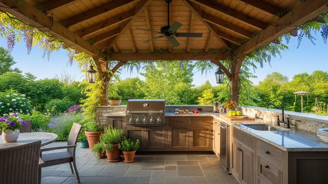 Desain Dapur Luar Rumah yang Nyaman untuk Masak Harian/Gemini AI