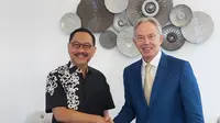 Kepala Otorita Ibu Kota Nusantara (OIKN) Bambang Susantono, bertemu dengan mantan Perdana Menteri Inggris Tony Blair di Jakarta pada Rabu (1/06/2022).