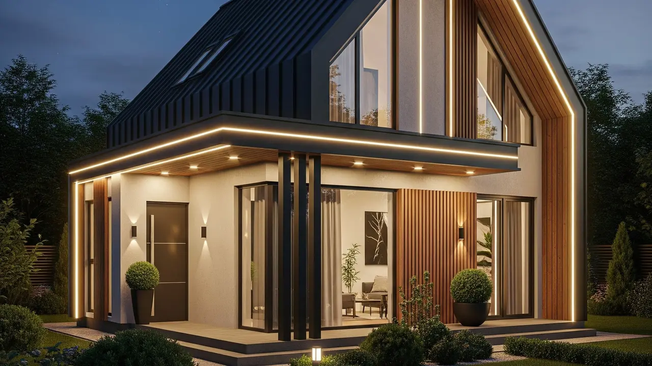 Model Rumah Mungil Tapi Mewah dengan Atap Pelana Klasik (Image by Gemini AI)
