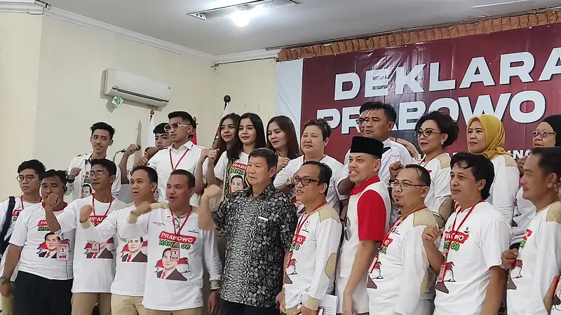 Relawan Jokowi Mania (Joman) mendeklarasikan kelompok relawan pendukung Prabowo bernama Prabowo Mania 08, Minggu (12/3/2023). Deklarasi dihadiri adik Prabowo, Wakil Ketua Dewan Pembina Gerindra Hashim Djojohadikusumo.