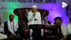 Cawpres RI Ma'ruf Amien hadiri haul mendiang ayahnya di kampung halamannya di Tangerang Banten. Ma'ruf Amin sempat mengklaim terkait dukungan dari kalangan Kyai.