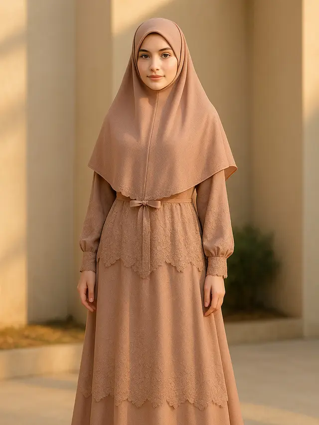 Model Gamis Syari Setelan Jilbab Panjang
