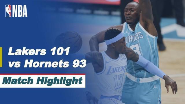 Berita video highlight NBA, Los Angels Lakers Kalahkan Charlotte Hornets 101-93,Rabu (14/4/2021).