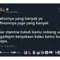 Pesan Netizen Agar Makan Banyak Saat Sahur Ini Bikin Senyum Kecut (sumber:Twitter/@bodoamat_____