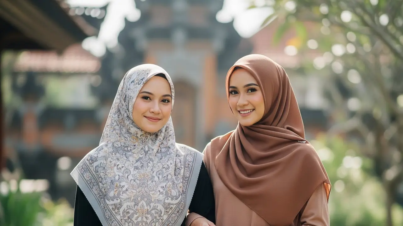 Dress Panjang Polos Casual Kombinasi Hijab Muslim