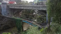 Pengerjaan jembatan jalur Bogor - Sukabumi ini diperkirakan memakan waktu lima bulan ini, dan mulai dilakukan bulan depan. (Liputan6.com/Achmad Sudarno)