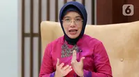 Plt Kepala BPS Amalia Adininggar Widyasanti berpose usai wawancara dengan Liputan6.com di Kantor BPS, Jakarta, Rabu (13/12/2023). (Liputan6.com/Herman Zakharia)