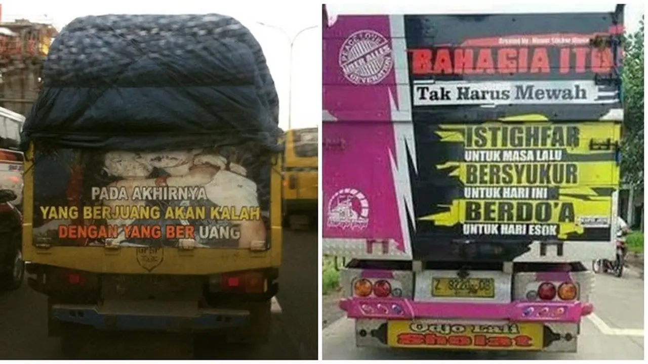 Tulisan Penuh Makna di Belakang Mobil Ini Bikin Cengar Cengir
