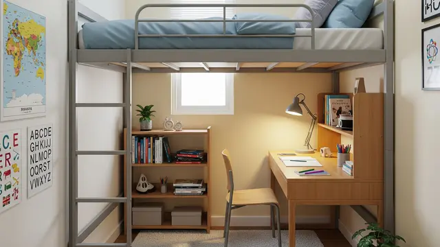 Desain Kamar Anak dengan Area Belajar Terpadu