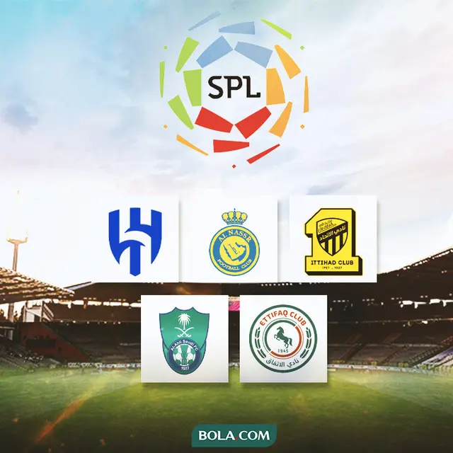 Ilustrasi - Logo Al Nassr, Al Ittihad, Al Hilal, Al Ahli, Al Ettifaq