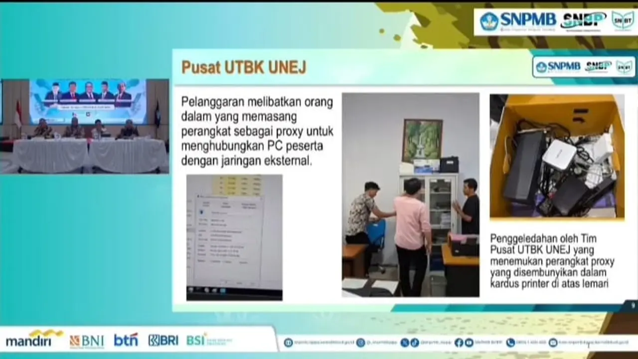 Praktik kecurangan yang diduga sistematis dan libatkan orang dalam menggunakan alat canggih, terungkap dalam UTBK SNBT di Unej. (screenshoot Youtube Panitia Nasional SNPMB) (Istimewa)
