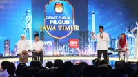 Debat kandidat pemilihan gubernur dan wakil gubernur (Pilgub) Jawa Timur. (Liputan6.com/Dian Kurniawan)
