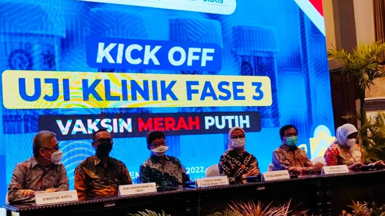 Unair siap gelar uji klinis ketiga vaksin Merah Putih. (Dian Kurniawan/Liputan6.com).