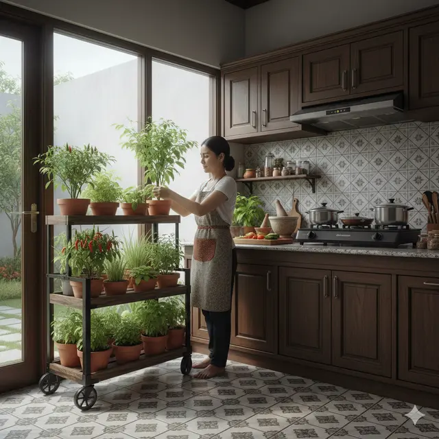 Kebun sayur dekat dapur (Foto: Gemmini AI)