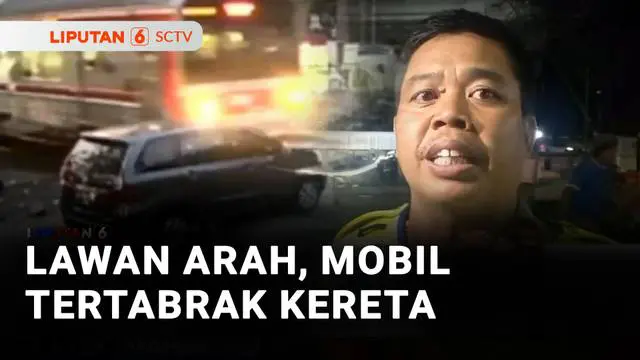 Lawan Arus, Minibus Tertabrak Commuter Line di Pademangan
