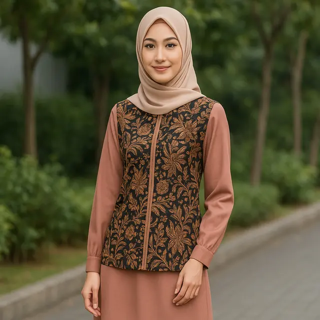8 Model Batik Kombinasi Polosan Lengan Panjang Terbaru 2025, Anggun dan Modern