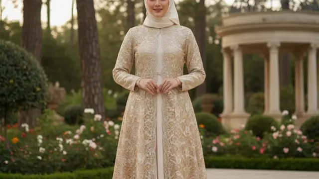 8 Model Gamis Abaya Brokat yang Elegan, Modern dan Cocok untuk Acara Spesial 2025
