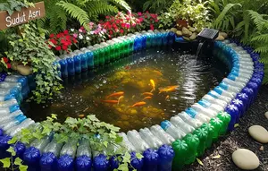 6 Ide Sudut Taman dengan Kolam Ikan dari Botol Bekas, Wujudkan Sudut Taman Asri