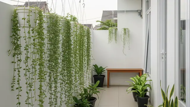 Pot Gantung di Atas Teras
