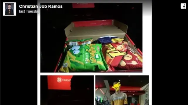 Seorang Pria Bawa Kardus Sepatu (Foto: Facebook.com/Christian Job Ramos)