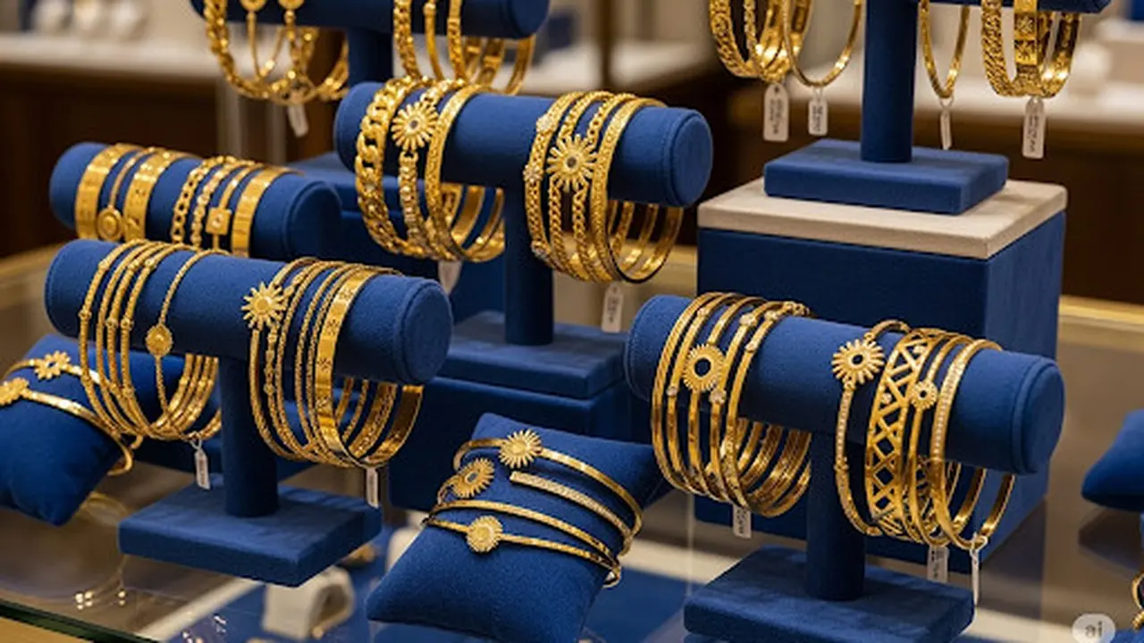 Gelang Emas London Motif Matahari Glamor