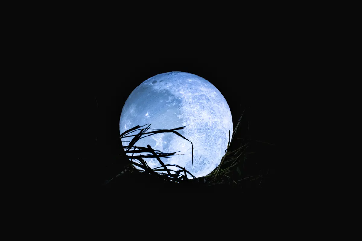 Ilustrasi super blue moon, bulan biru