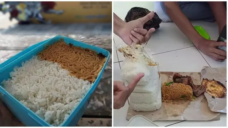 6 Potret Bekal Nasi dan Mie Ini Kocak Banget, Anak Sekolah Pasti Relate