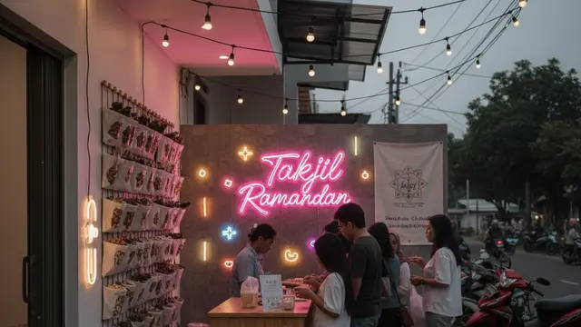 Desain Teras Jualan Takjil Ramadhan. AI