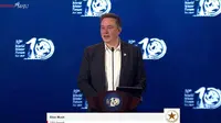 CEO Tesla sekaligus Space X Elon Musk saat berpidato di World Water Forum (WWF) ke-10 di Bali. (Merdeka).