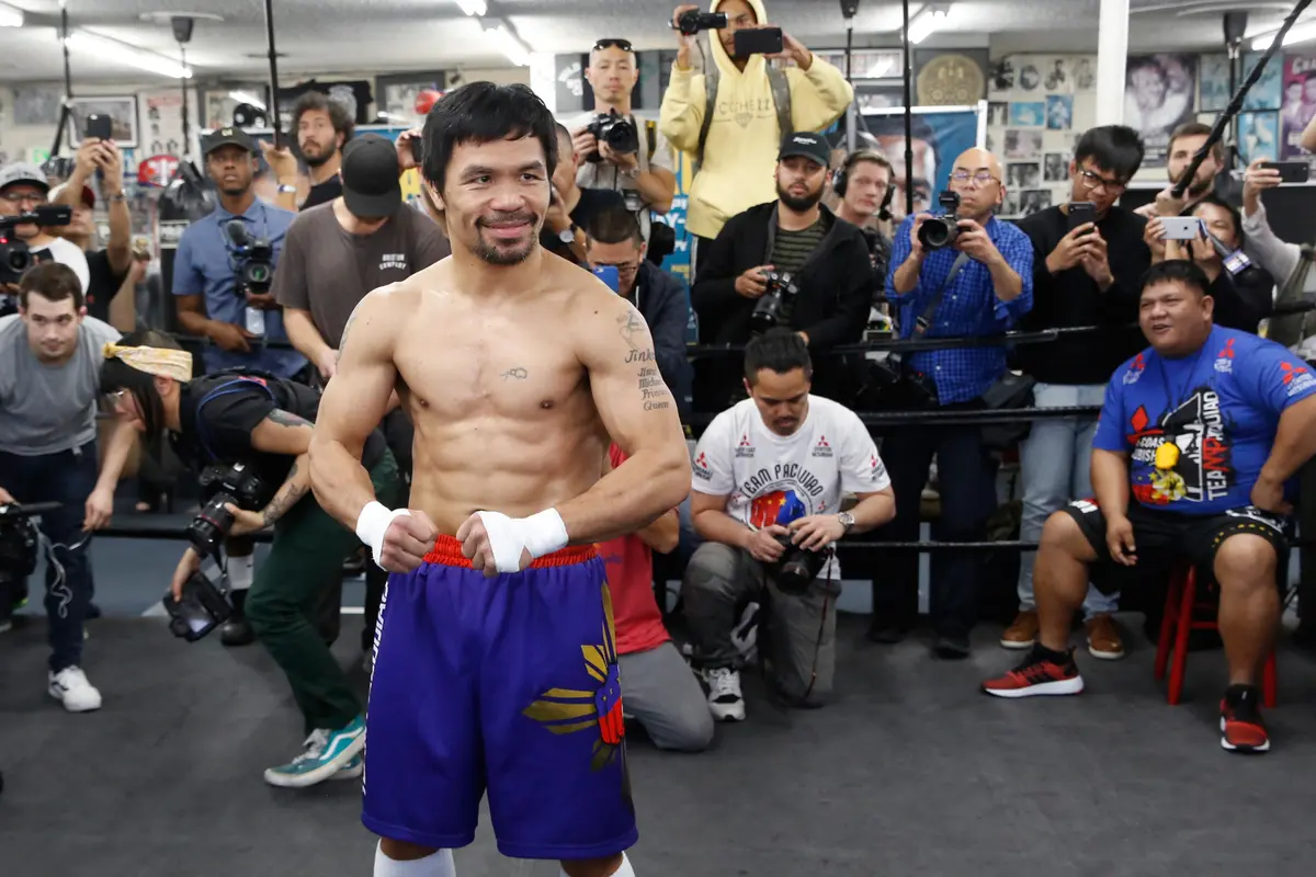 Latihan Santai Manny Pacquiao Jelang Hadapi Adrien Broner