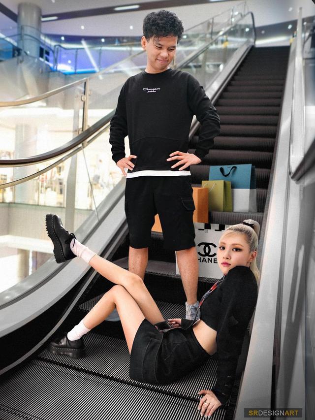 6 Editan Foto Pria Hangout Bareng Rose Blackpink Ini Halu Banget