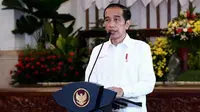 Presiden Joko Widodo (Jokowi) memberikan pengarahan secara virtual kepada seluruh kepala daerah se-Indonesia di Istana Negara Jakarta, Rabu (28/4/2021). (Biro Pers Sekretariat Presiden)