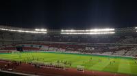 Suasana di Stadion Utama Gelora Bung Karno (SUGBK) pada laga Timnas Indonesia versus Thailand, Selasa (10/9/2019). (Bola.com/Zulfirdaus Harahap)